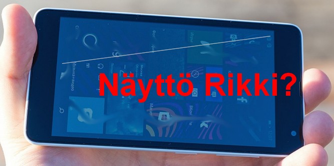 älypuhelin rikki